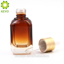 Amber black glass bottle square shape with pump and cap tubes with dropper cap